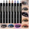 Kaely 8Pcs Cream Eyeshadow Brightener Stick Set for Eyes,Pearl White Black Gray Khaki Royal Blue Vioiet Purple Silver,Halloween Makeup,Shimmer Waterproof Eye Shadow Pencil Crayon,sombras para ojos 01