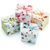 Hayley Cherie Floral Gift Treat Boxes with Ribbons & Lids (20 Pack) 350gsm Card, 4 x 4 x 3.2 Inches for Favors, Baby Showers, Christmas, Bridesmaids, Parties, Birthdays, Weddings
