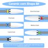 Sibba Ceramic Nail Drill Bits Set 5PCS Professional Corn Shape Carbide Bits Hard Gel Acrylic Removal Rotary Tool Fit Manicure Pedicure Cuticle Gel Nail Polishing Decoration (White)