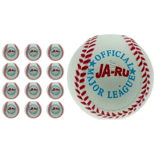 JA-RU High Bounce Sponge Balls Rubber Baseballs (12 Units) Bouncy Balls for Kids. Outdoor Sports. Baseball Practice Equipment. Bulk Party Favors, Goodie Bag Stuffers. 987-12p