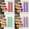 12 Sheets Glitter Nail Wraps Nail Polish Strips Solid Color Nail Polish Stickers Shine Full Wrap Nail Polish Decals Self Adhesive Nail Art Polish Stickers for Women Girls Manicure Tips Art