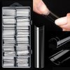 240pcs Extra Long Clear Half Cover False Nails Tips,3XL 12 Sizes C Curve French Acrylic False Nail Tips with Box for Nail Salon and Home DIY