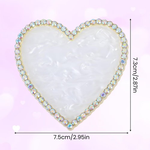 Resin Nail Art Palette Nail Painting Mixed Color Palette Gold Edge Nail Holder Display Board Heart Rhinestone DIY Makeup Pallet Polish Gel Color Mixing Tray Cosmetic Mixing Tools