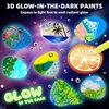 Hiawbon Valentine's Rock Painting Kit, Glow in The Dark Rock Kit, Arts and Crafts kit for DIY, Rock Craft Kit with Paint Supplies, 12 Rocks Craft Kits Art Supplies for Valentine's Outdoor Activities