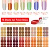 DANNEASY 16 Sheets Thanksgiving Nail Polish Stickers Full Nail Wraps Solid Color Self Adhesive Nail Polish Strips Fall Nail Strips Gel Fingernail Sticker Nails for Women with Nail File, Cuticle Stick