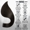 Purfasion Tape in Hair Extensions Remy Human Hair Dark Brown Invisible Skin Wef 18inch 40g 20 Pieces Staight Tape ins for Fashion Women (16Inch #2 40g) Dark Brown Tape in Extensions