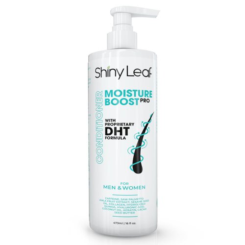 Moisture Rich DHT Conditioner 16oz - Hair Growth Formula - Sulfate Free Deep Conditioner for Dry Damaged Hair - Women and Men, 16 Fl. Oz., Shiny Leaf Made In The USA