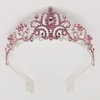 ZHENNAN Tiaras for Women, Pink Rhinestones Princess Crowns, Birthday Crown Headband with Comb Fixed for Wedding Bride Bachelorette Party Favor Halloween Hair Accessories