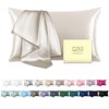 Mulberry Silk Pillow Cases Standard Size Silk Pillowcase with Zipper Soft Breathable Smooth Cooling Satin Silk Pillow Covers for Sleeping for Hair and Skin (Beige,20"X 26",1Pcs)