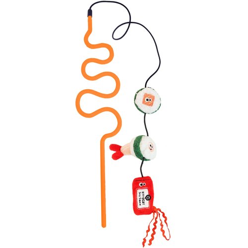 Mad Cat Sushi Swatter Wand Catnip & Silvervine Cat Toy