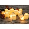 GenSwin Waterproof Outdoor Flameless Candles Flickering with Timer, Battery Operated LED Pillar Votive Tealight Candles(Battery Include), Set of 12 Plastic Warm Light(White, 1.5 x 2 Inch)