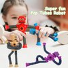 Pop Tubes Robot Toy, 4 Packs Fidget Toys Telescopic Suction Cup Robotics Autism Sensory Toys for Classroom Treasure Box Back to School Toys for Kids Preschool Stretchy Robots Party Favors
