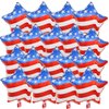 18 Pieces 18 Inches American Flag Stars Balloons, USA Red White Blue Aluminum Foil Balloons for 4th of July, Independence Day Patriotic Birthday Party Decorations