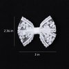 White Lace Hair Bows Small Cute Lace Ribbon Bow Alligator Clip Hairpins Barrettes 3" Baby Teens Toddler Flower Girls Wedding Pageant Communion Birthday Party Dress Decor Accessories