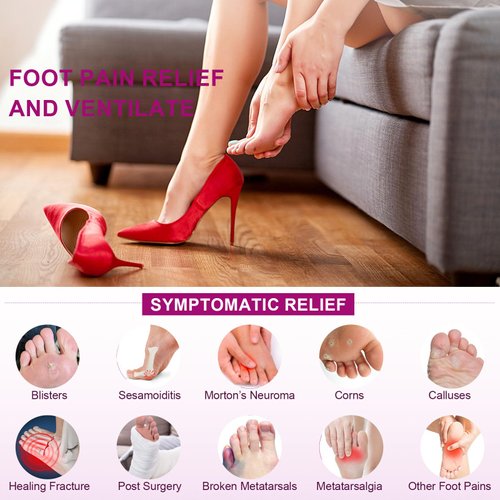 Metatarsal Pads for Women Mens 12pack, Upgraded Thickness Reusable Silicone Gel Metatarsalgia Cushions Foot Pads Ball of Foot Pain Relief, Ball of Foot Cushions for Women White