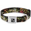 Buckle-Down Seatbelt Buckle Dog Collar - Death or Glory CLOSE-UP Black - 1.5" Wide - Fits 13-18" Neck - Small