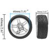 HIRCQOO OD 2.67" Rubber Tires & 12mm Hex Hub Plastic Wheel Rims Compatible with HSP Tamiya HPI Kyosho 1/10 On-Road Touring Car,WLtoys 1/14 144001 RC Buggy (White)
