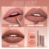 LANGMANNI 3 in 1 Matte Velvet Lipstick Set-Lip Liner,Lip Gloss and Lipstick Combo,Perfect for Natural Lip Contour,Waterproof And Longlasting Effect Lip Makeup,Unique Festival Gift (#03, Pack of 1)