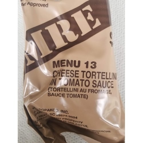 LoJo Surplus 2022 Genuine Military MRE Meals Ready to Eat with Inspection Date 2022 or Newer (Cheese Tortellini in Tomato Sauce)