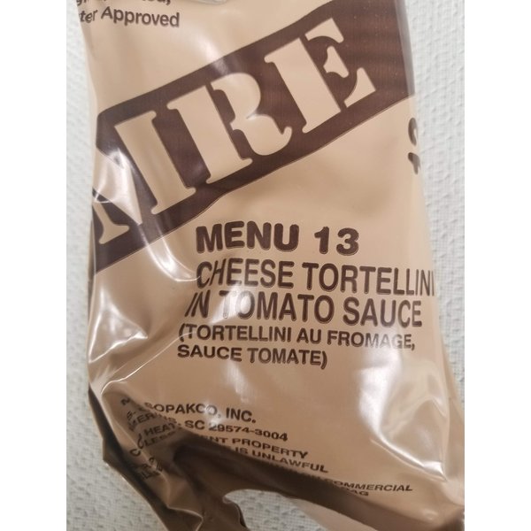LoJo Surplus 2022 Genuine Military MRE Meals Ready to Eat with Inspection Date 2022 or Newer (Cheese Tortellini in Tomato Sauce)