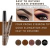 Magic Eyebrow Pencil, Microblading Eyebrow Pencil Contouring Pen, 4 Tipped Precise Brow Pen, Fine Stroke Microblading Eyebrow Pencil Natural (Dark Brown*2)