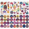 Qpout Happy Diwali Stickers for Kids,24 Sheets (436pcs in All) Indian Festival of Lights Party Themed Decals for Water Bottle Envelope Gift Box Art Craft Deepavali Party Decoration Supplies