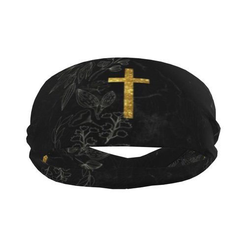 Christian Jesus Cross Faith Sports Headband,Breathable Sport Yoga Workout Turban Headband for Women Men Hair Accessories
