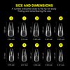 Makartt Coffin Nail Tips 500pcs Long Pre-buffed Full Cover Clear Press on Nails 10 Sizes Soak Off Soft Gel Nail Tips Extension Professional Acrylic Fake Nails No Crease False Nail Salon DIY Nail Art