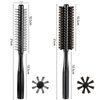Geiserailie 2 Pieces Round Hair Brush - Thick Bristle Blow Drying Brush for Short Hair, Wet or Dry Use, with Massage Head (Black)