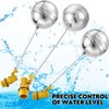 Float Valve for Water Tank Stainless Steel Float Ball Valve 3/4 Inch DN20 Floating Ball Valve Switch Automatic Brass Toilet Valve Float Valves for Stock Tank Pool Water Level Control(2 Pack)
