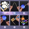 100 Pieces Solar System Model Foam Ball Kit Includes Mixed Sized Polystyrene Balls Toothpick Flag Bamboo Sticks Painting Brushes for School Science Project DIY Planet Handcraft