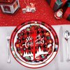 96PCS Christmas Paper Plates and Napkins Party Supplies, Buffalo Plaid Christmas Tree Tableware Set Disposable Paper Plates Napkins Forks for Christmas Party Decorations 24 Guests (Christmas)
