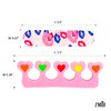 ZMOI 6 Pieces Colorful Girly Mini Emery Nail Files + 6 Pairs Heart Design Toe Separators Manicure/Pedicure Kit Kid Spa Party (Pack of 1)
