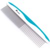 Piepea Pet Comb, Stainless Steel Teeth Comb for Dogs & Cats, Pet Hair Comb for Home Grooming Kit, Removes Knots, Mats and Tangles, 7 1/4"