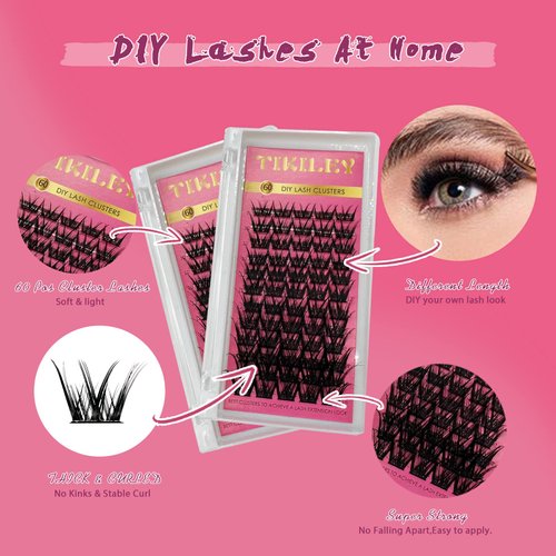 Manga Lash Clusters Wispy Natural Individual Lashes Volume C Curl Lash Clusters Spiky Fluffy DIY Eyelash Extension Clusters (8-16mm Mixed FD02)