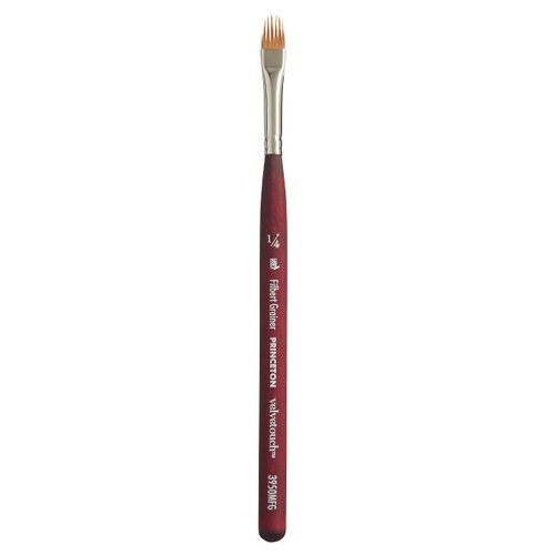 Princeton Velvetouch, Series 3950, Paint Brush for Acrylic, Oil and Watercolor, Mini- Filbert Grainer, 1/4 Inch