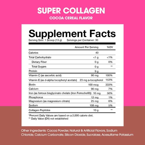 Obvi Collagen Peptides, Protein Powder, Keto, Gluten and Dairy Free, Hydrolyzed Grass-Fed Bovine Collagen Peptides, Supports Gut Health, Healthy Hair, Skin, Nails (30 Servings) (Cocoa Cereal)