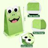 Leinuosen 25 Pcs Frog Party Favor Supplies Set Include Frog Party Paper Bags Candy Gift Bag and Frog Stickers for Kids Animal Lover Cute Cartoon Shower Frog Themed Birthday Party Decorations, Green