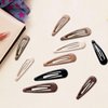 Cptots 20 PCS Metal Snap Hair Clips Water Drop No Slip Hair Barrettes for Women Small Hair Clips For Thick And Thin Fine Hair,Black Beige Gradient Brown,1.97 x 0.5 Inches.