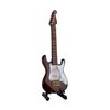Dselvgvu Wooden Miniature Electric Guitar with Stand and Case Mini Musical Instrument Miniature Dollhouse Model Birthday Present (Electric Guitar:Brown, 5.49"x1.76"x0.48")