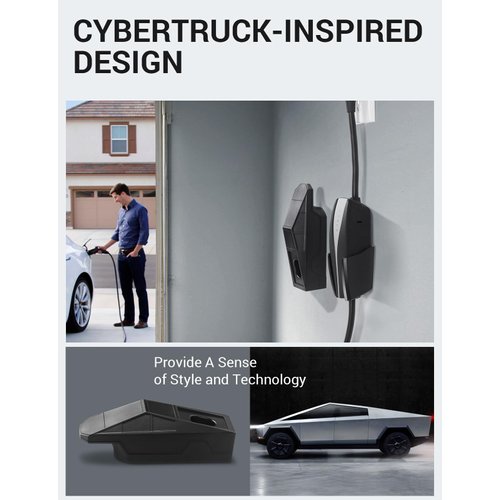 BASENOR Tesla Charging Holder Wall Mount Charger Cable Organizer Cybertruck Mobile Charger Connector with Chassis Bracket Model 3 Model Y Model S Model X Accessories 2012-2024