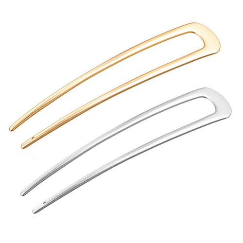 2 Pcs 4&quot; U-Shape Hairpins Alloy Simple Hair Stick Pin Hair Accessories for Women and Girls