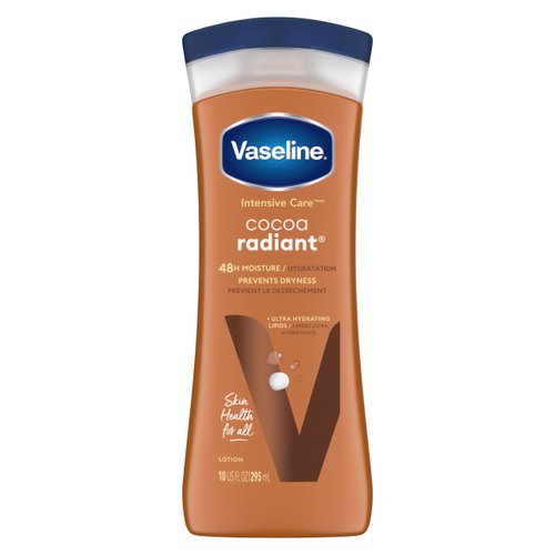 Vaseline Intensive Care Body Lotion Cocoa Radiant for Dry Skin Lotion Made with Ultra-Hydrating Lipids and Pure Cocoa Butter for a Long-Lasting, Radiant Glow 10 oz
