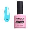 AIMEILI Soak Off U V LED Neon Blue Gel Nail Polish - Soft Baby Blue (059) 10ml