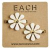 Each Jewels Flower Hair Clips 2 Pack, Shiny Pearl petals Daisy Hair Clips