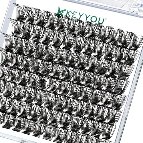 Lash Clusters,96 Pcs Cluster Lashes D Curl 18mm DIY Lash Extensions Eyelash Clusters,KEYYOU Volume Wispy Individual Lashes Soft&Comfortable Easy DIY at Home(Y13,D-18mm)