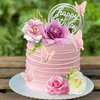 19 PCS Flower Cake Toppers Butterfly Cake Decorations with Artificial Pink Rose Flowers Eucalyptus Butterflies for Girls Birthday Party Wedding Baby Shower Supplies (HOT PINK)