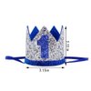 Baby 1st Birthday Crown Hat, Birthday Party Decorations, Kids Party Props Shooting, Party Supplies (Blue Silver)