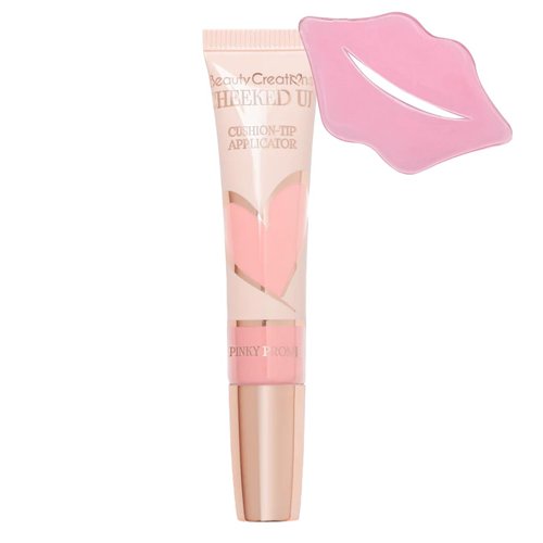 Glam Lux Beauty Bundle Beauty Creations Flawless Stay Liquid Blush Cheeked Up Dewy Blush Wand Natural Glow Lightweight Non-Greasy Blendable Lasts all Day w/Collagen Lip Mask (Pinky Promise, 12g)