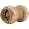 SharkBite 1 Inch Coupling, Push to Connect Brass Plumbing Fitting, PEX Pipe, Copper, CPVC, PE-RT, HDPE, U020LFA